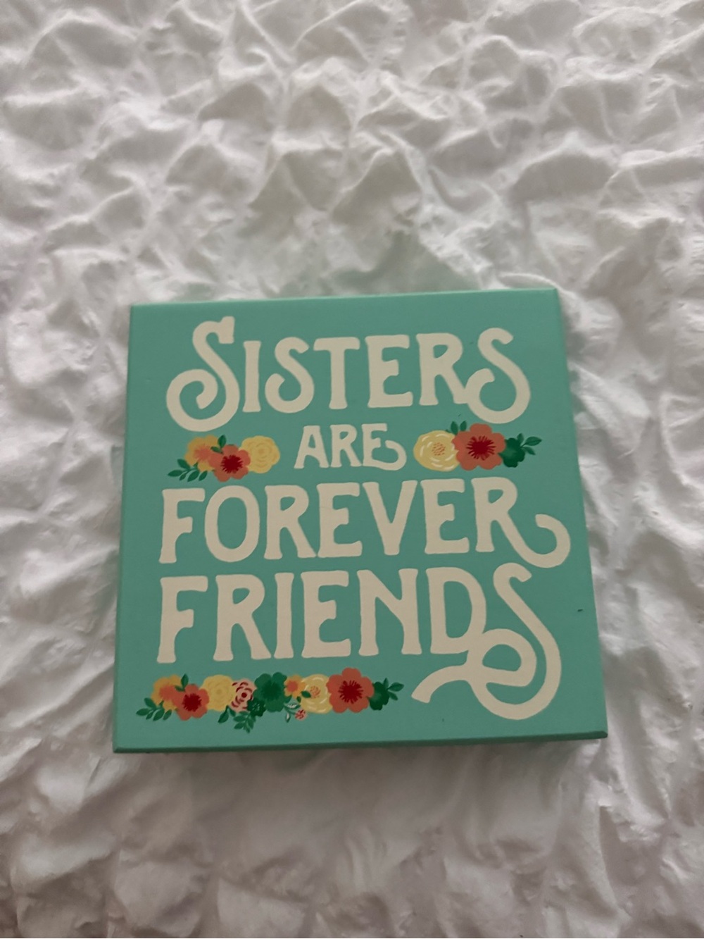 Francesca's Collections Turquoise "Sisters Are Forever Friends" Wall Plaque
